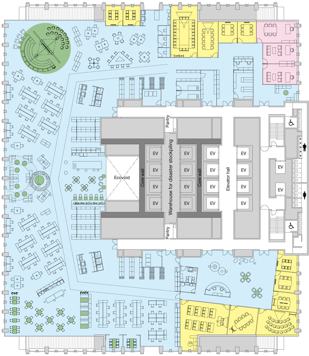 Activity-based working（ABW）floor plans